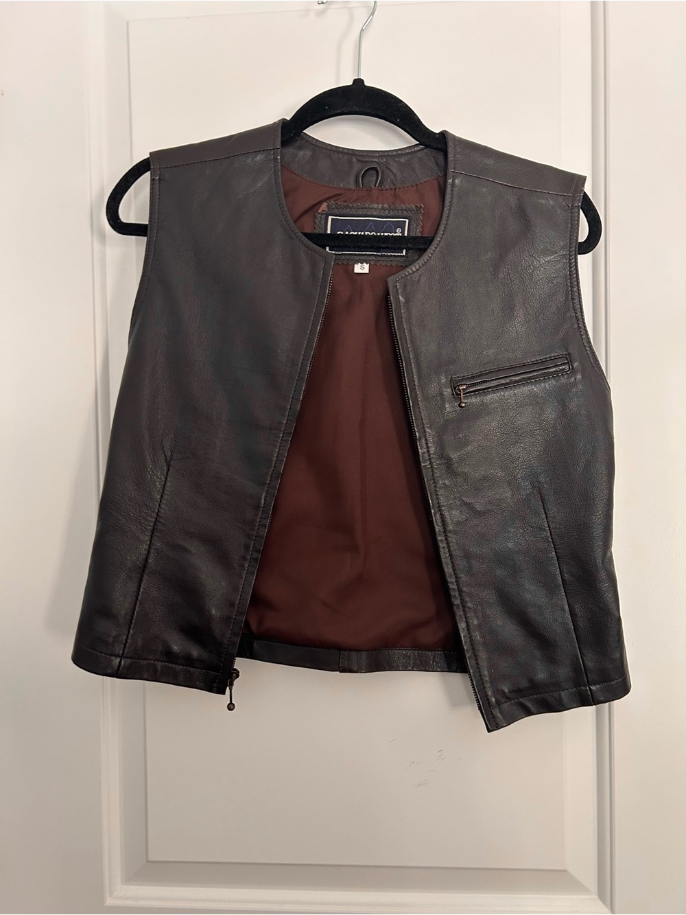 Vintage Y2K Dark Brown Leather Vest